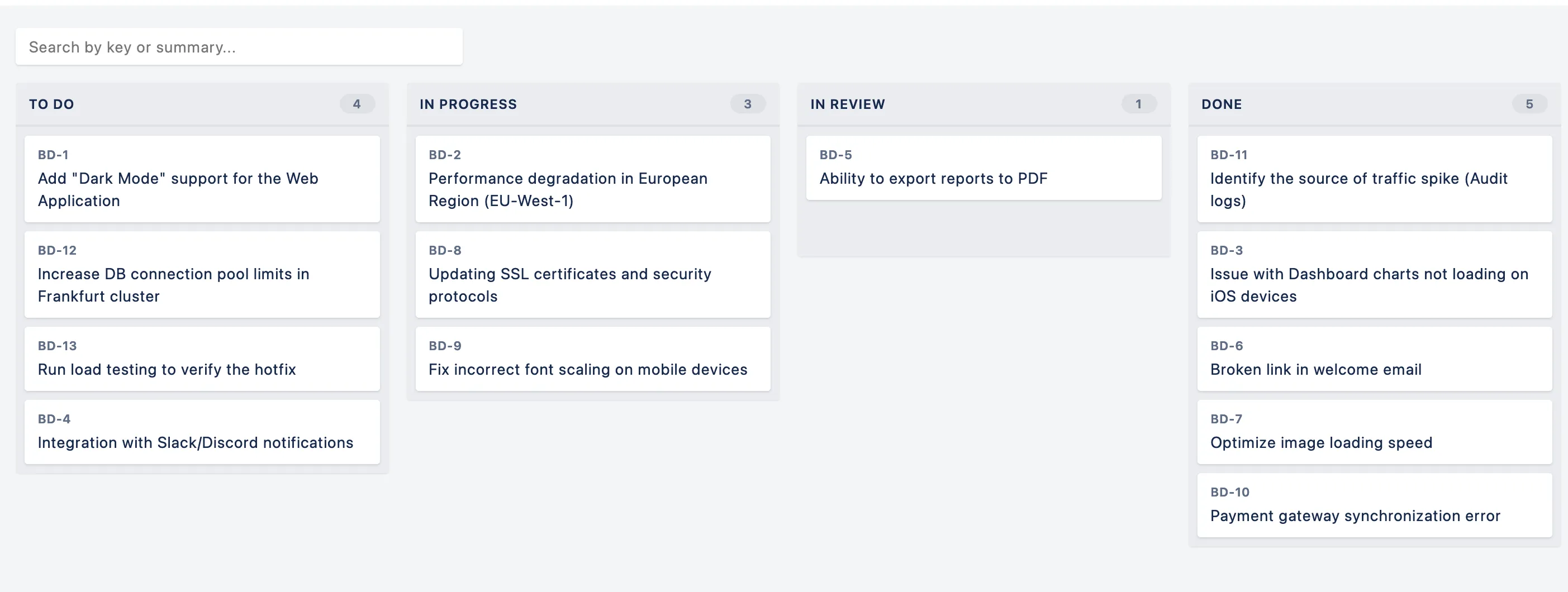 A shared Jira board opened externally in a read-only public view